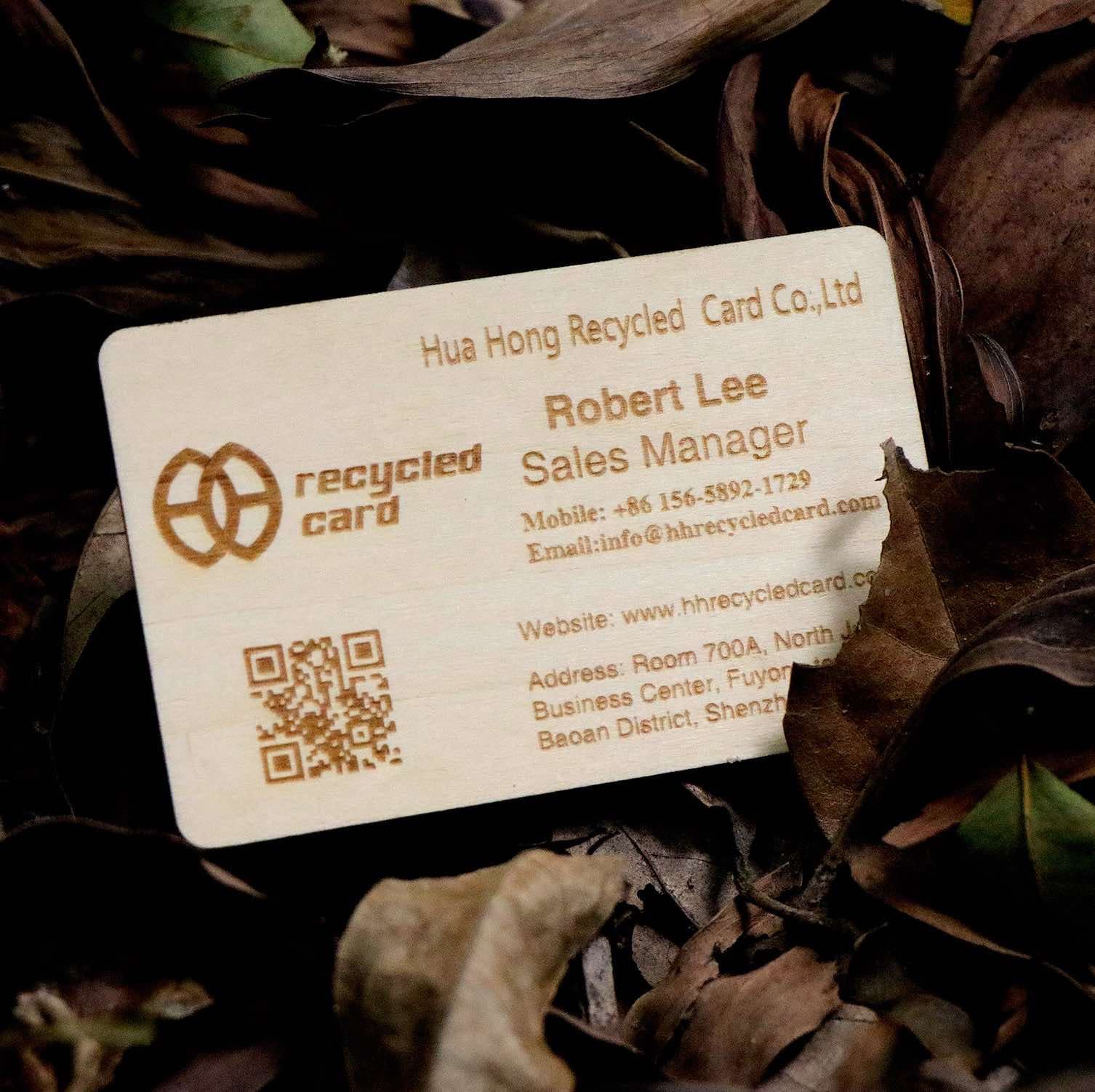 Engraved QR Barcode Wooden Membership Card